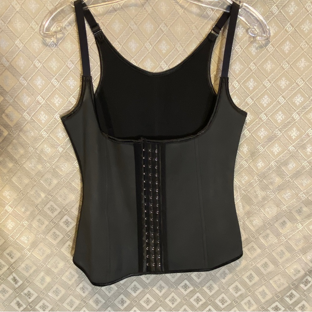 Matte True Latex Underbust Corset Bustier M Adjustable Straps Tank Cincher Vest